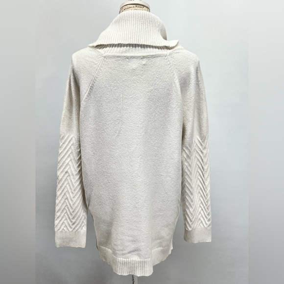 CALVIN KLEIN‎ Ivory ribbed sleeve cowl neck sweater size XL - Picture 4 of 15